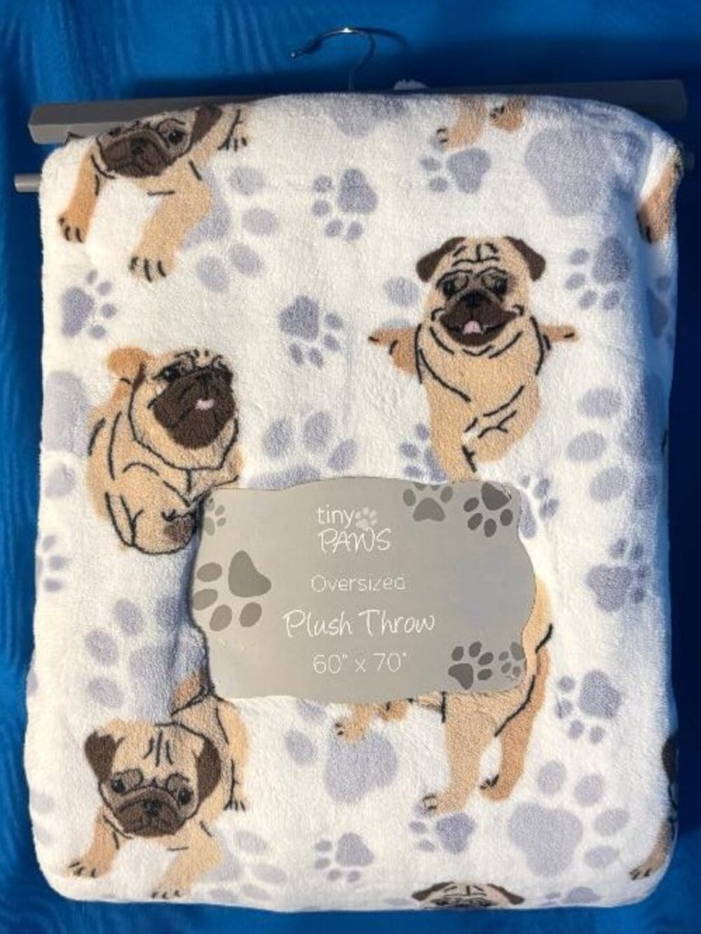 NWT ~ BRAND NEW & GREAT GIFT GORGEOUS PUG / PUGS OVERSIZED 60” X 70” PLUSH THROW